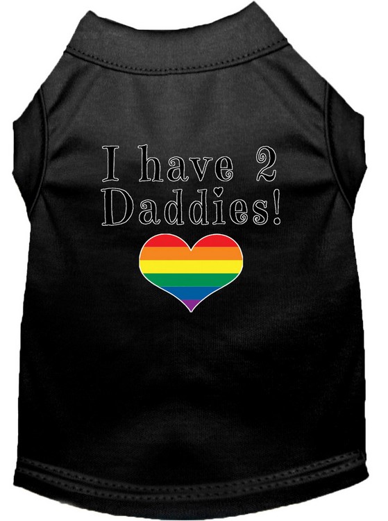 I have 2 Daddies Screen Print Dog Shirt Black XL